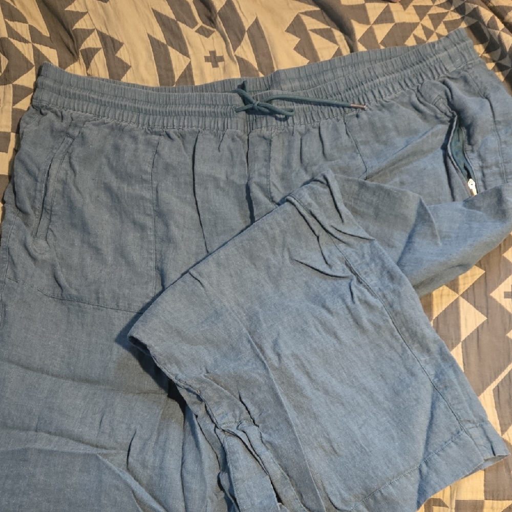 Athleta Sky Blue Linen Pants